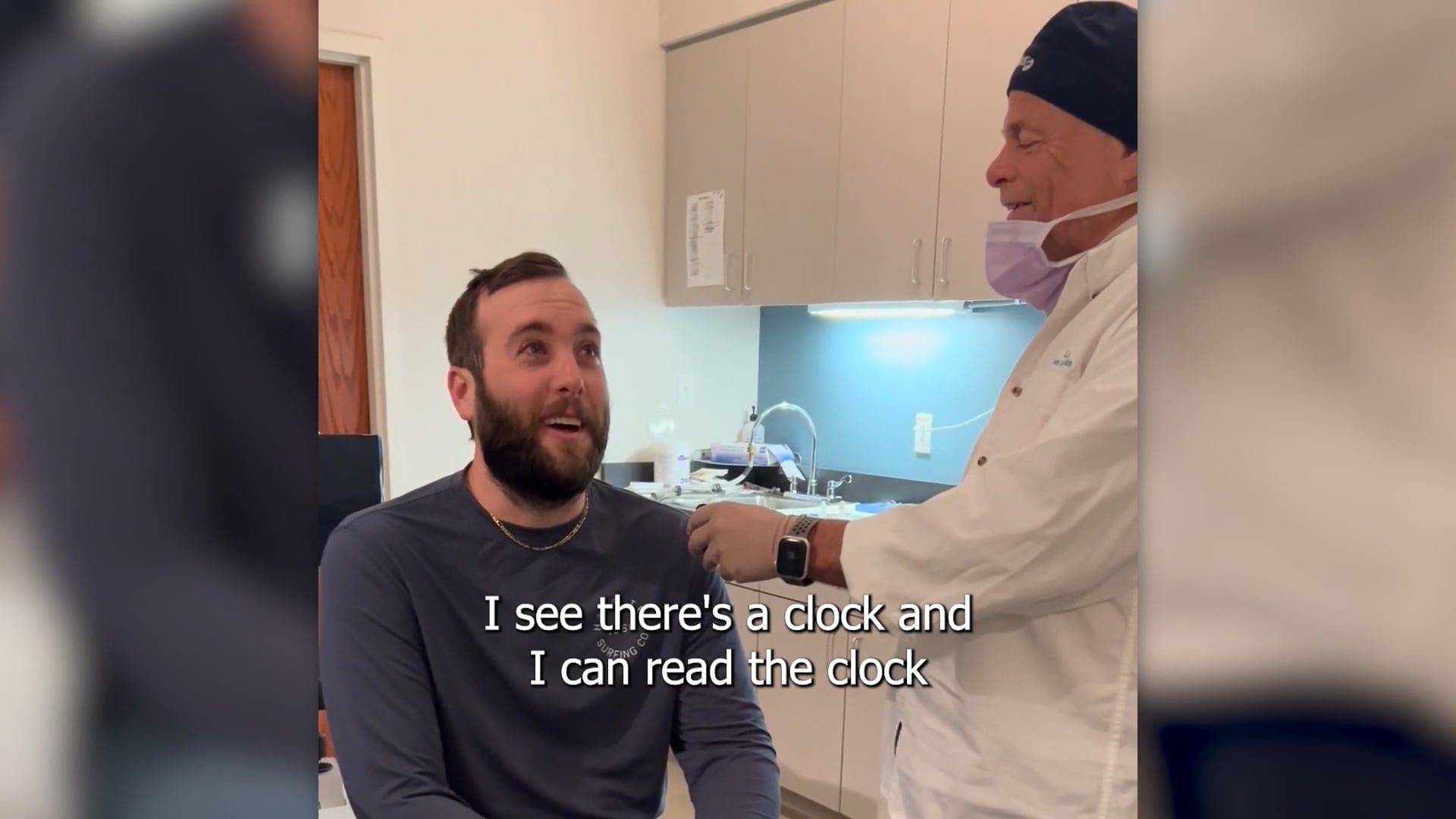 patient discussing his lifelong use of contacts and excitement for LASIK